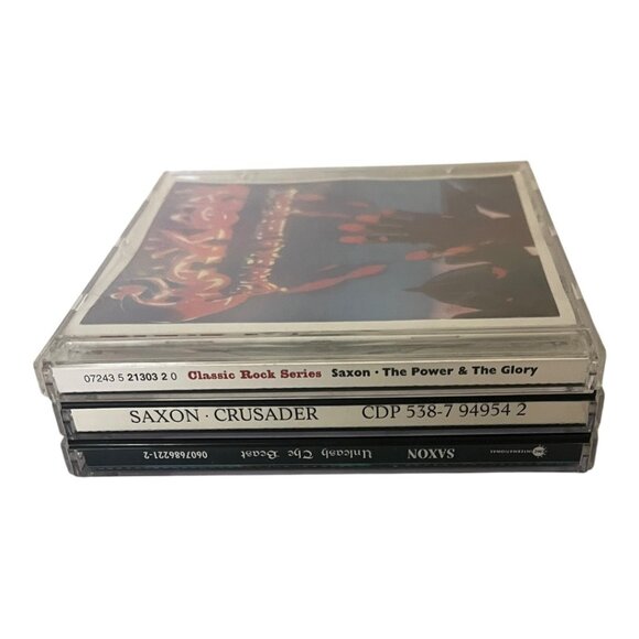 Saxon Lot 3 Music Heavy Metal Music CDs 1980s 1990s Power Glory Crusader Beast - Picture 4 of 4